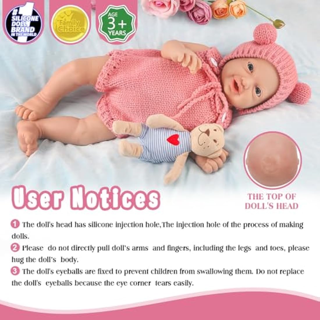 Vollence 12 inch Full Silicone Baby Doll – Anatomically Correct Girl