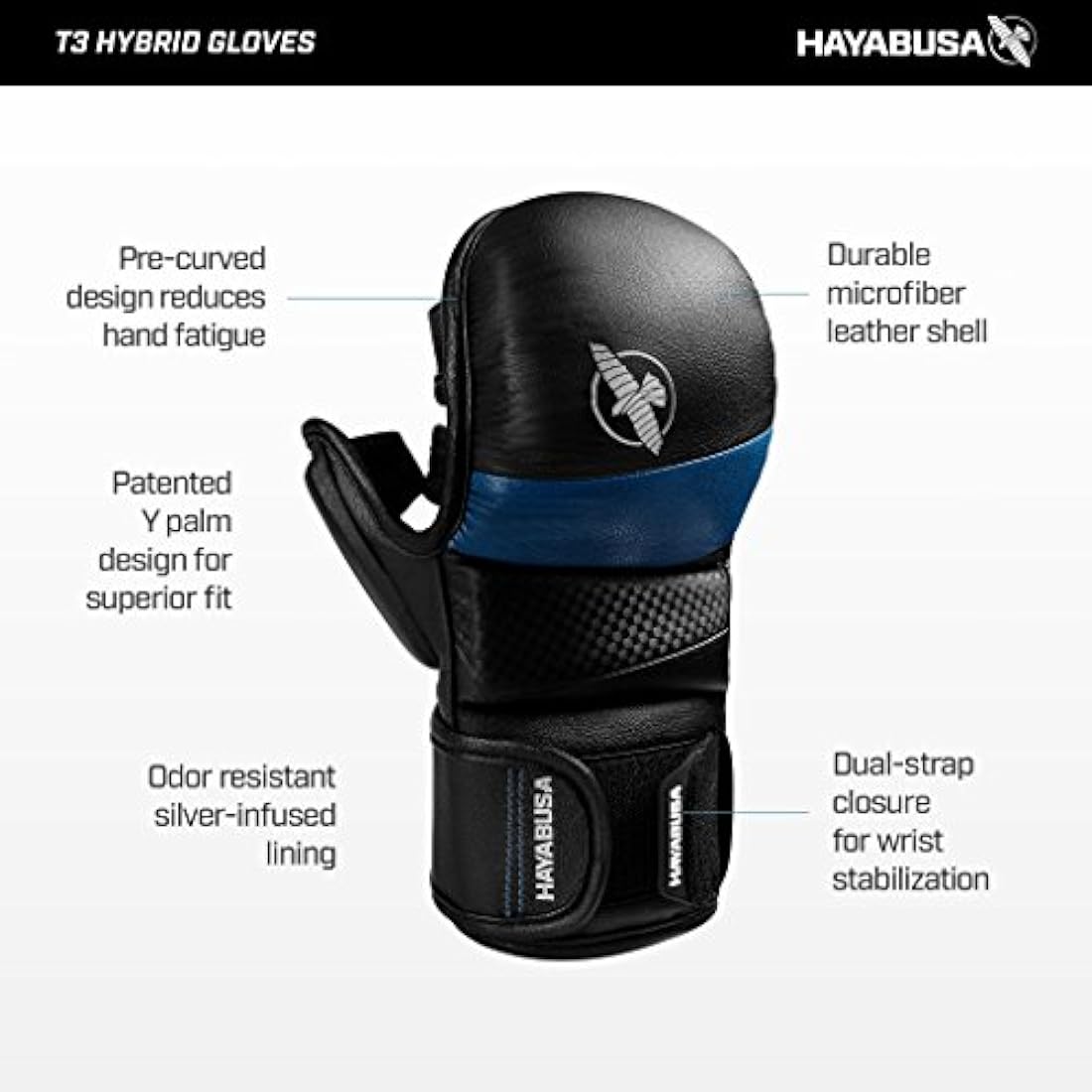 Hayabusa T3 7oz MMA Hybrid Sparring Gloves – Vegan Leather Training