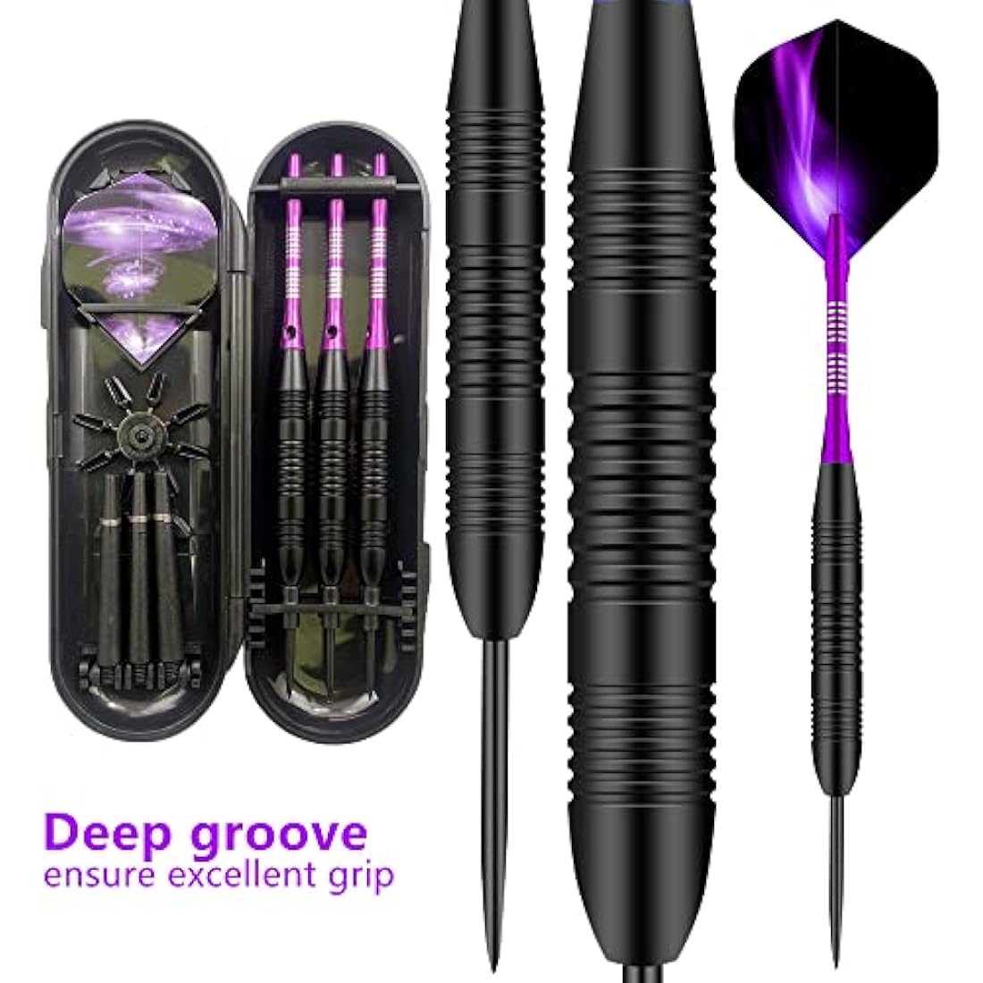Professional Steel Tip Darts Set – 22g Brass Barrels & Case