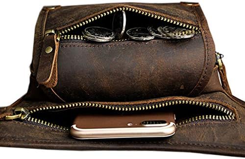 Leather Drop Leg Bag – Motorcycle Thigh Waist Pack, Deep Brown
