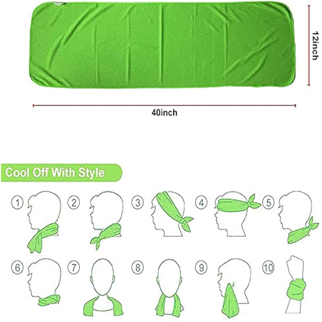 Cooling Towel 4-Pack | 40x12 Microfiber Ice Towels for Gym