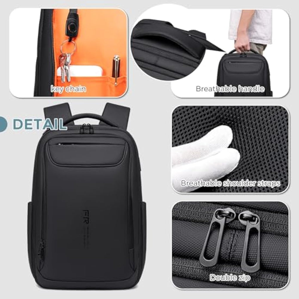 FENRUIEN 15.6" Business Laptop Backpack | 1800D Water-Resistant USB Bag