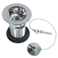 Chrome Brass Slotted Basin Sink Waste with Plug & Chain