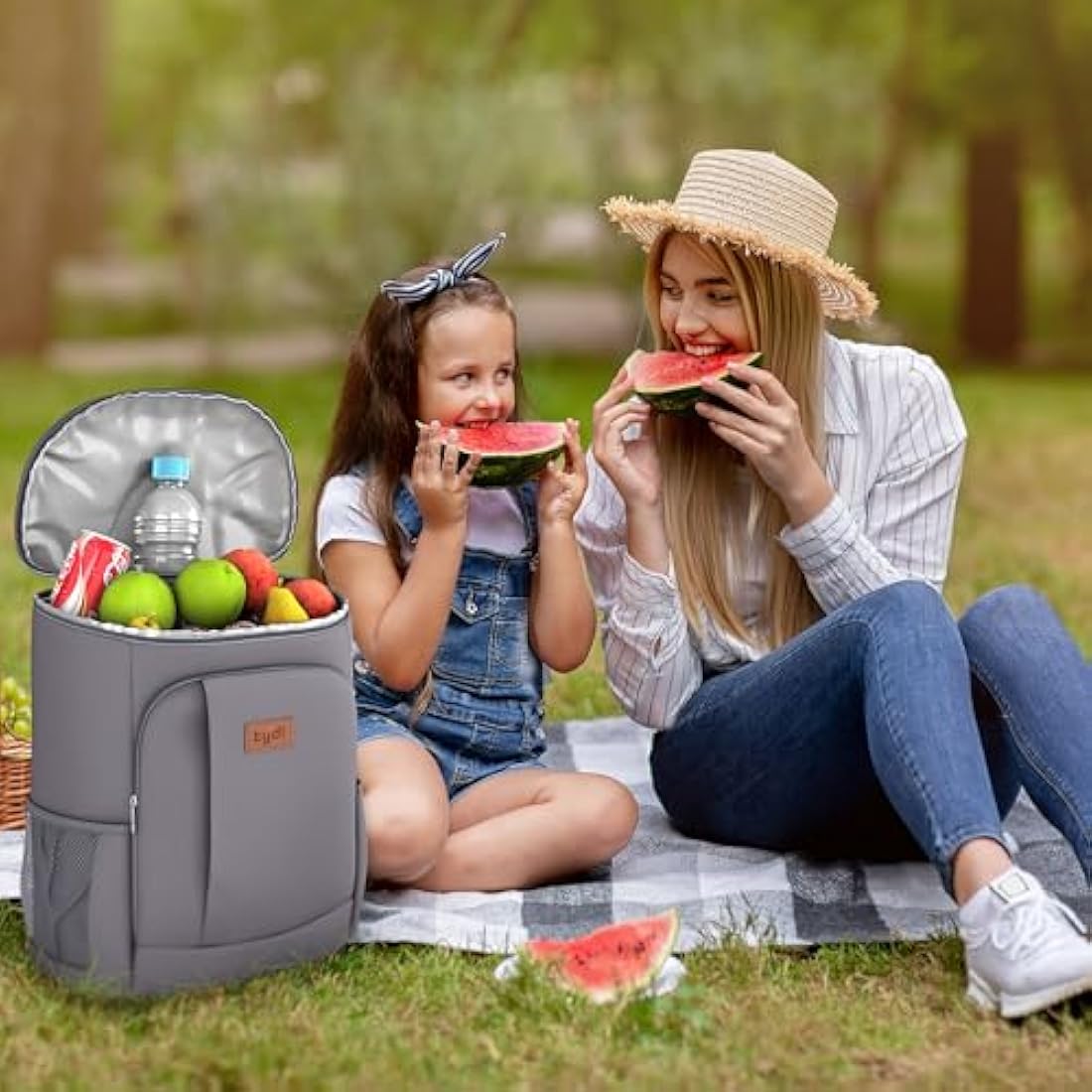 Tydi Insulated Cooler Backpack – 30L Leakproof Hiking Rucksack, Grey