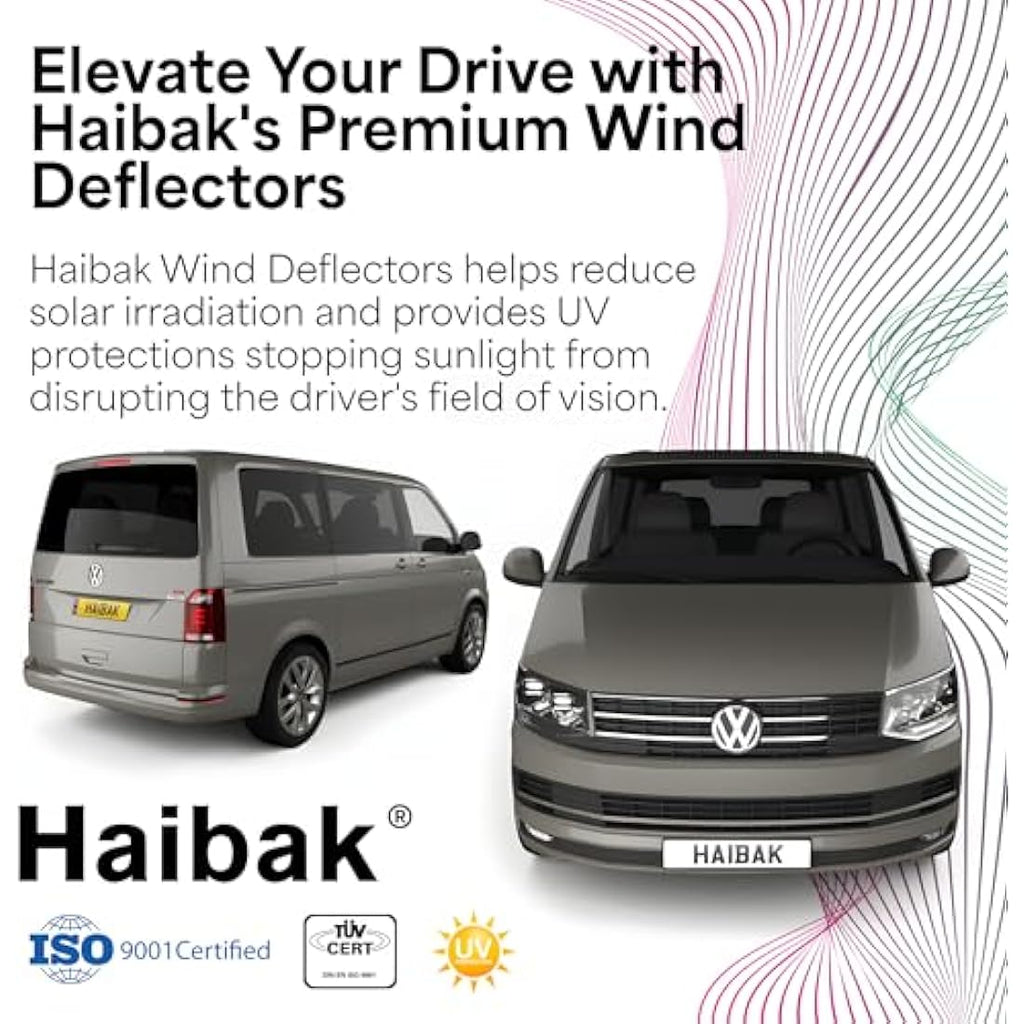 Haibak Wind Deflectors for VW Transporter T5 T6 | Dark Tinted 2pc