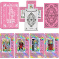 Smoostart Pink Holographic Tarot Cards Deck with Meanings for Beginners