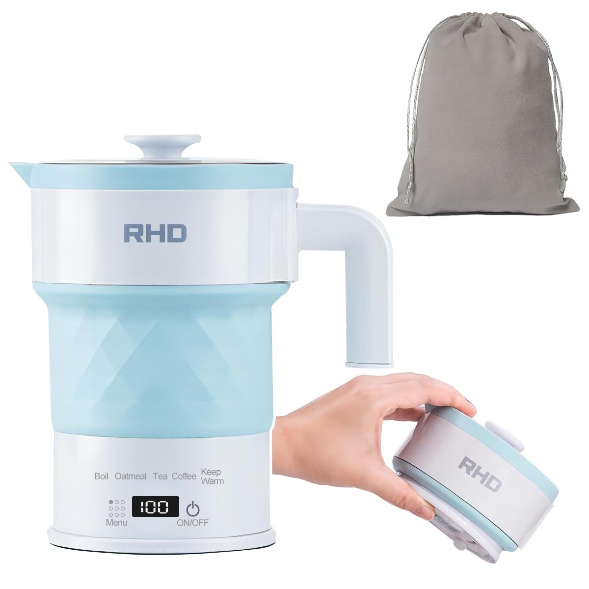 Jolof Store Foldable Electric Kettle – 0.7L Portable Travel Water Boiler