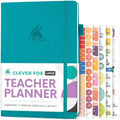 Clever Fox Teacher Planner – Undated Lesson Plan Book, 18x25cm, Turquoise
