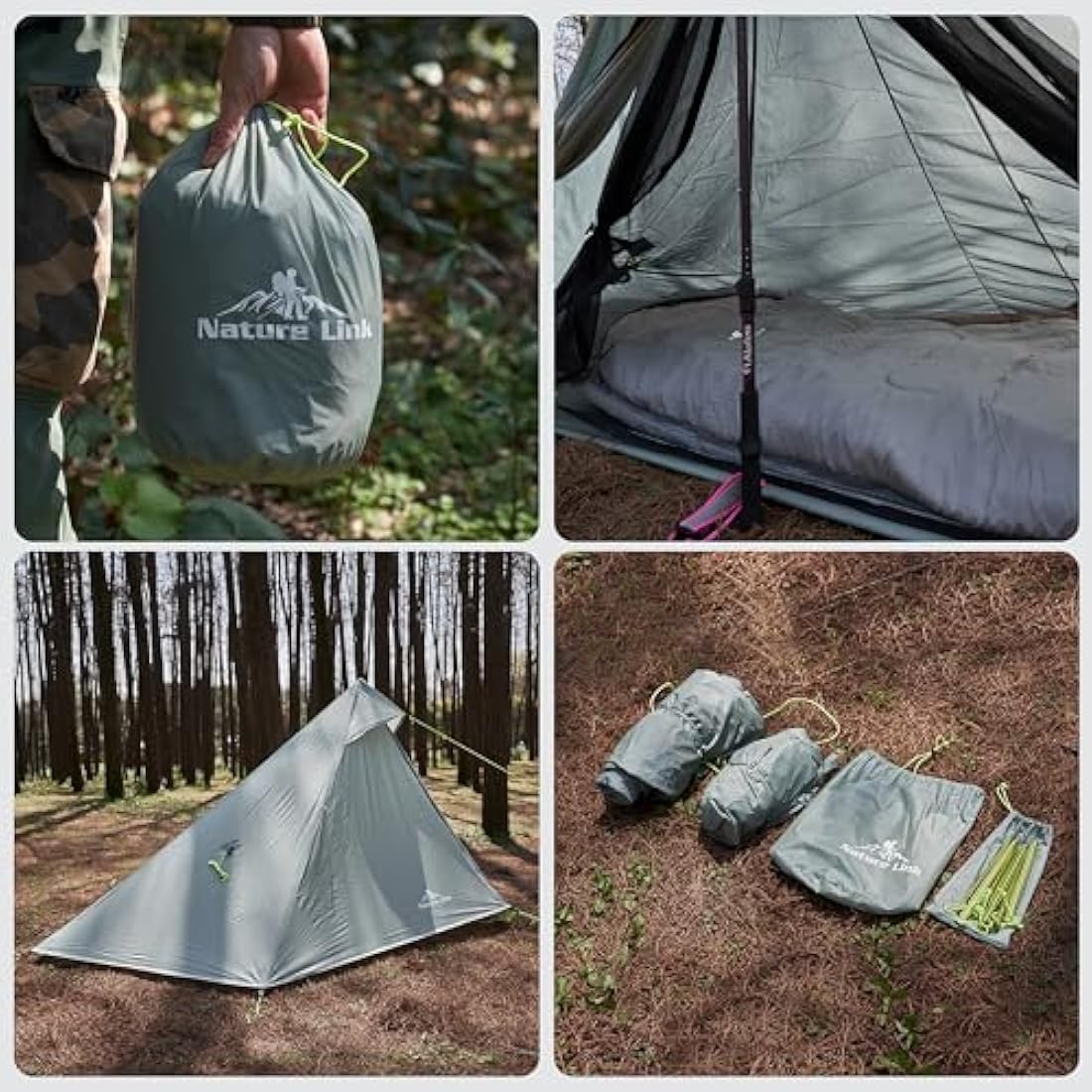 Nature Link Altair One Ultralight 1-Person Trekking Pole Backpacking Tent