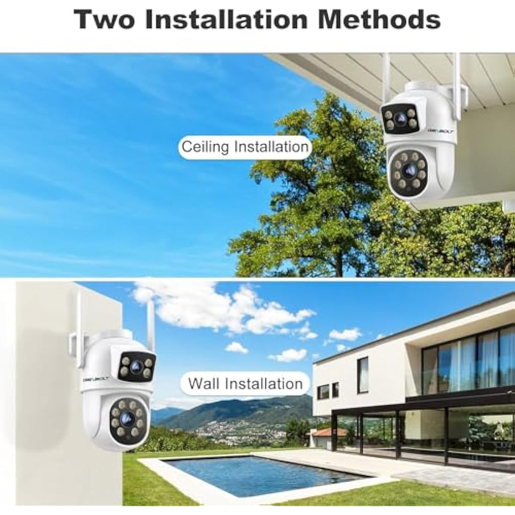 GENBOLT Dual Lens PTZ WiFi Security Camera – Outdoor PoE CCTV with Tracking