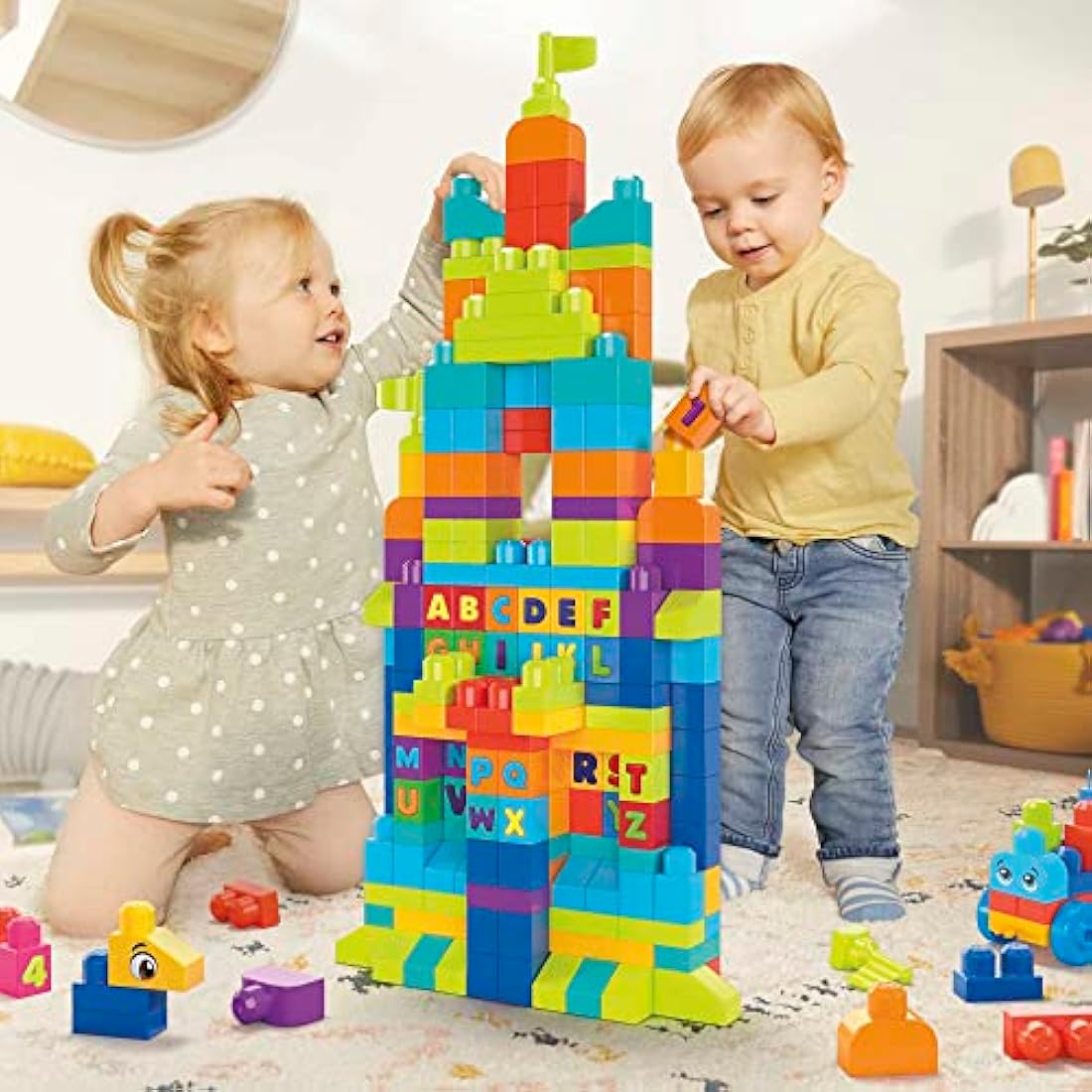 MEGA BLOKS Even Bigger Building Bag – 300 Piece Toddler Block Set