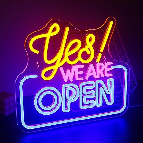 Jolof Store Yes! WE ARE OPEN Neon Sign – LED Wall Decor for Bars & Shops