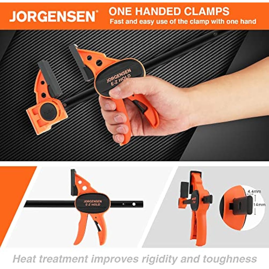 Jorgensen 150mm Woodworking Clamps | 4-Pack Quick Release Ratchet Bar