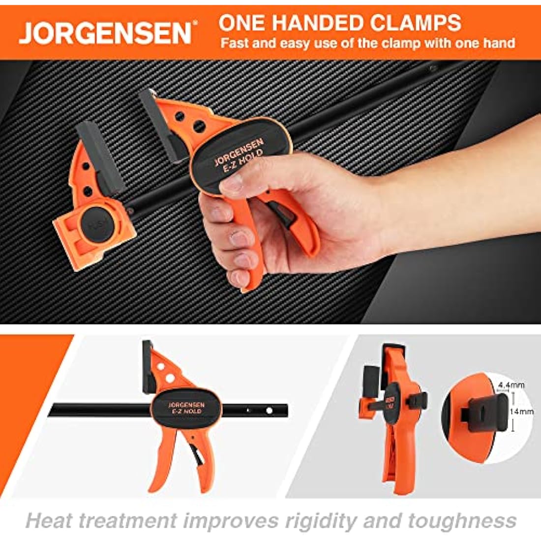 Jorgensen 150mm Woodworking Clamps | 4-Pack Quick Release Ratchet Bar