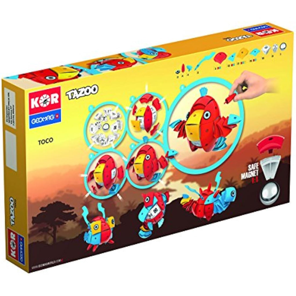 Geomag KOR Tazoo Toco Magnetic Construction Set - STEM Toy, 86 Pieces