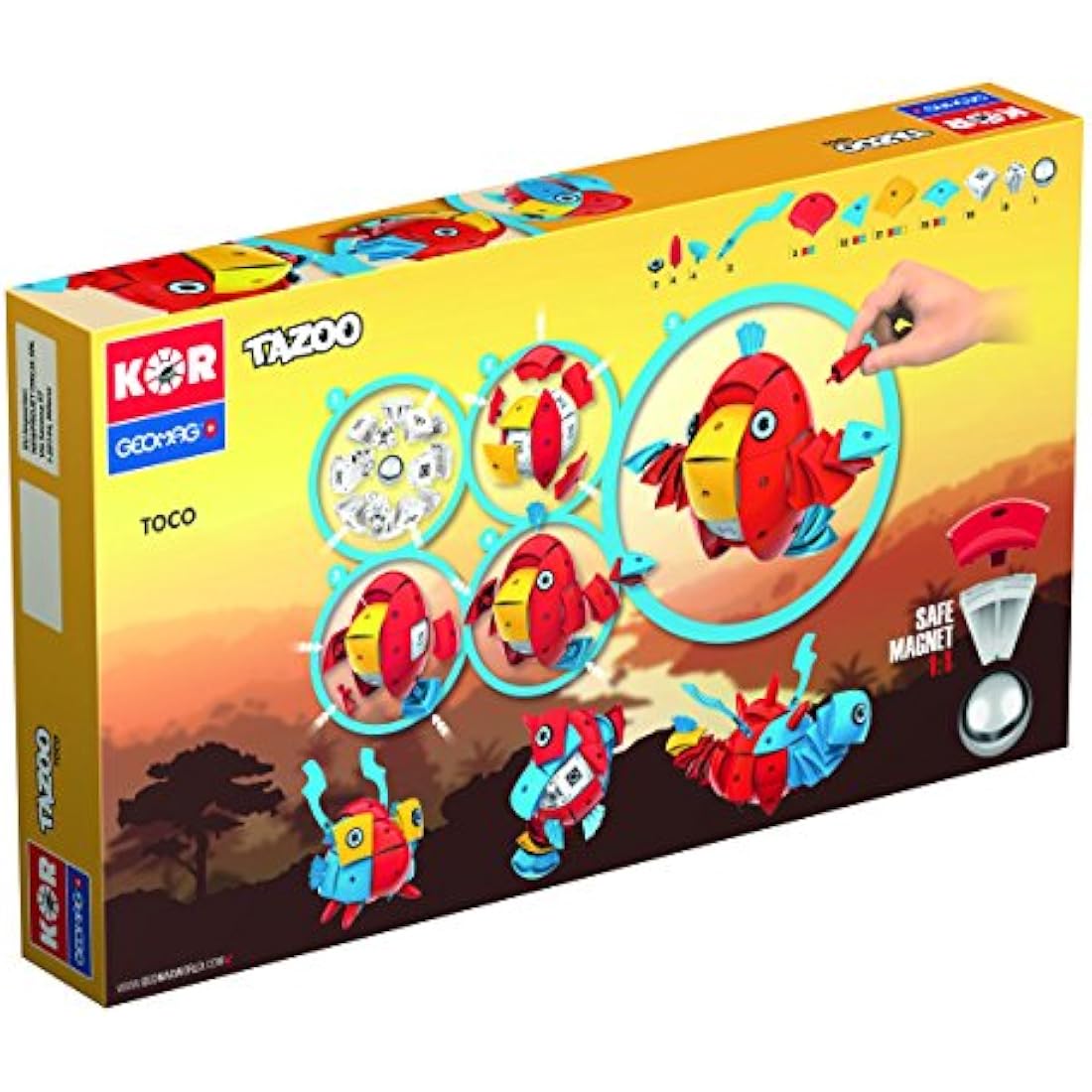 Geomag KOR Tazoo Toco Magnetic Construction Set - STEM Toy, 86 Pieces