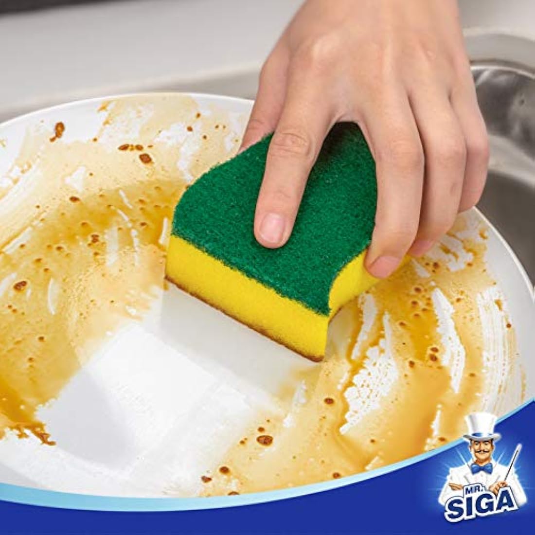 MR.SIGA Heavy Duty Scrub Sponges – 24 Pack Ergonomic Kitchen Sponges