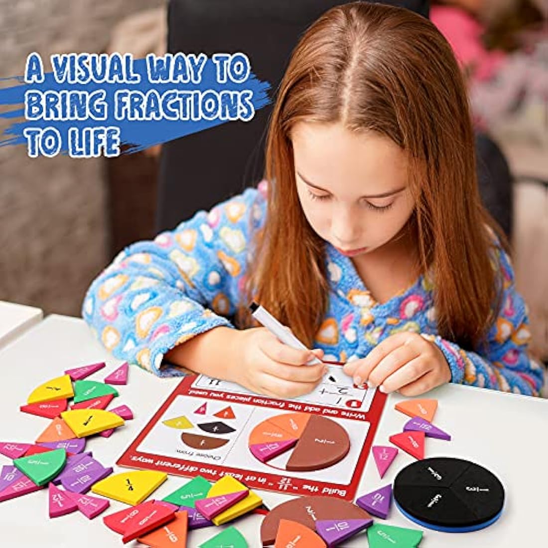 Jolof Store Magnetic Fraction Tiles & Circles - Elementary Math Set