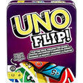 Mattel UNO FLIP! Family Card Game – Double-Sided Deck in Storage Tin