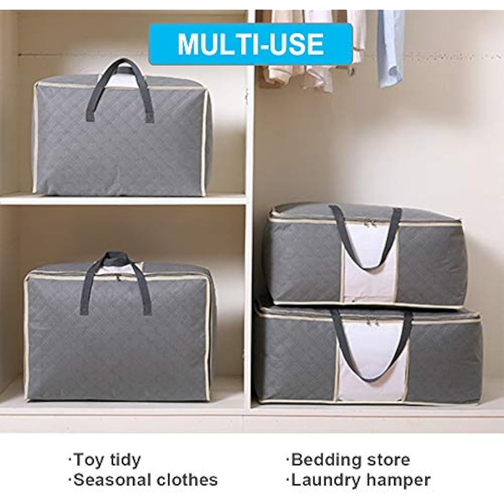 Astoryou 105L Large Storage Bags | 2-Pack Breathable Underbed Duvet Bags
