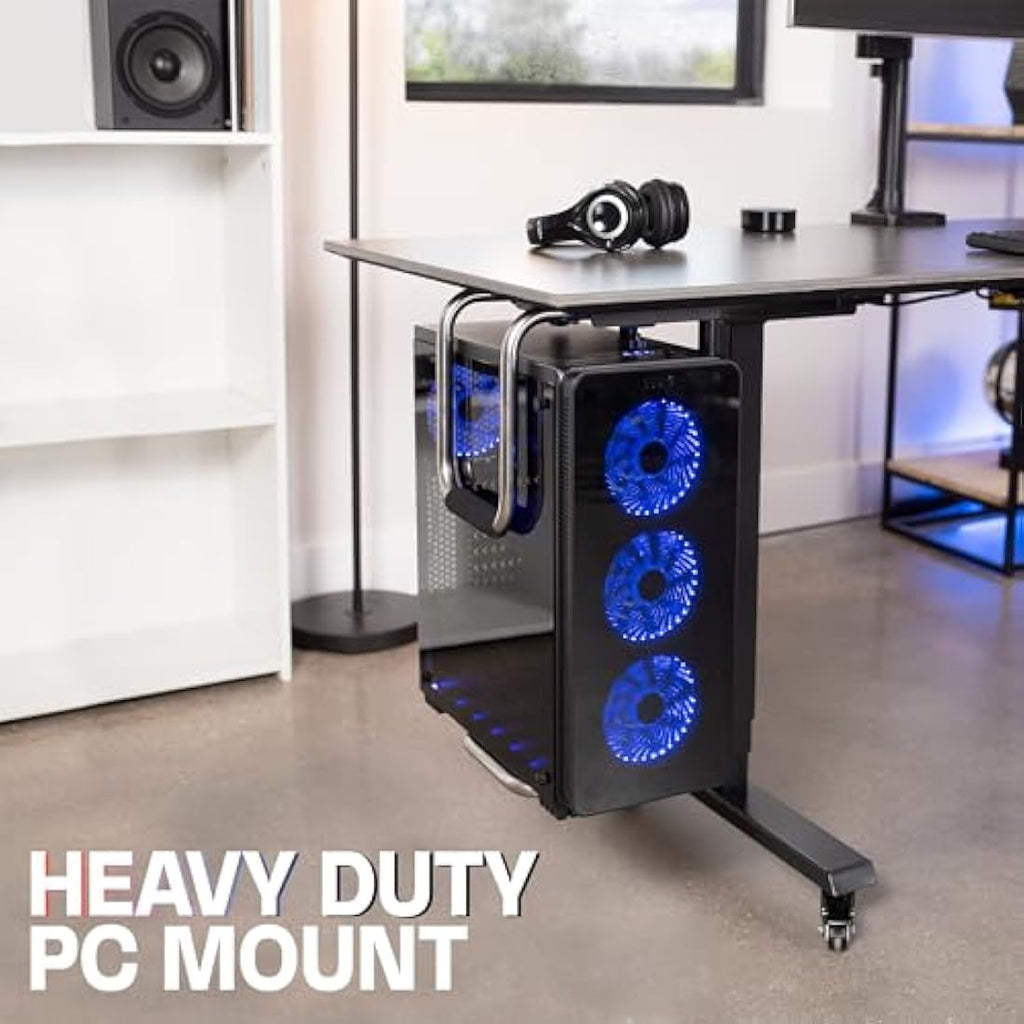 VIVO Heavy Duty Under-Desk PC Mount | Adjustable Steel CPU Holder