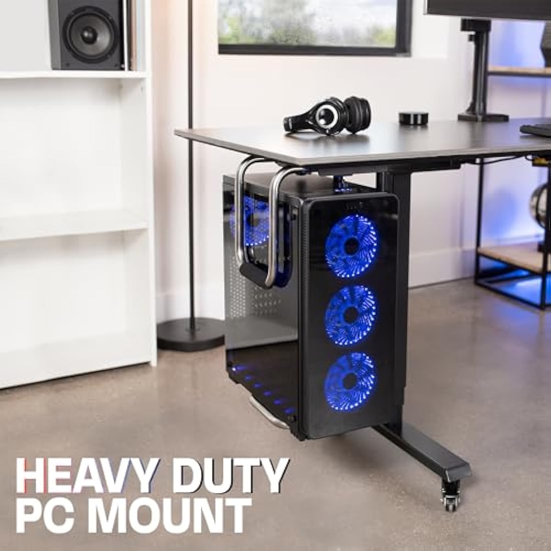 VIVO Heavy Duty Under-Desk PC Mount | Adjustable Steel CPU Holder