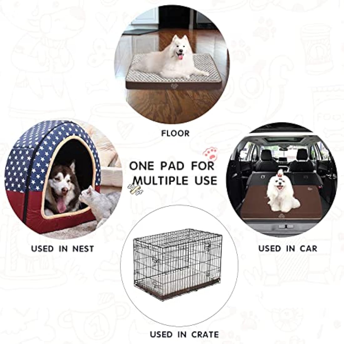 VANKEAN Waterproof Reversible Dog Bed Mat | Washable Crate Mattress