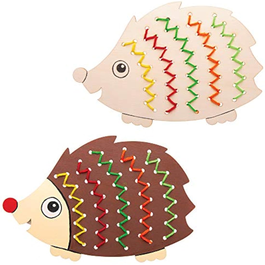 Hedgehog Wooden Threading Kits for Kids Arts and Crafts - 4 Pack