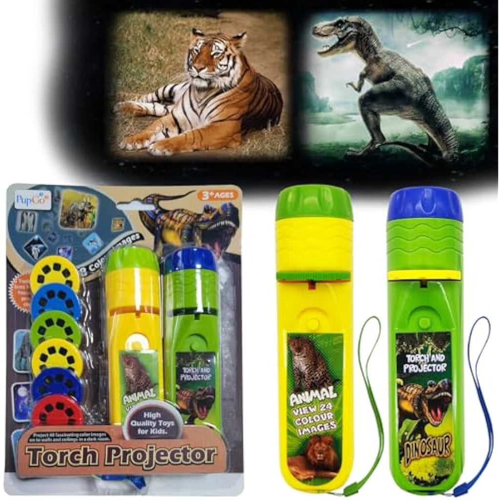 Pup Go 2-in-1 Kids Projector Torch | Dinosaur & Animal Educational Toy