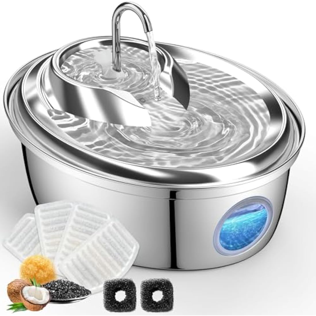 GoldenSun Stainless Steel Cat Water Fountain | 3L Automatic Pet Fountain