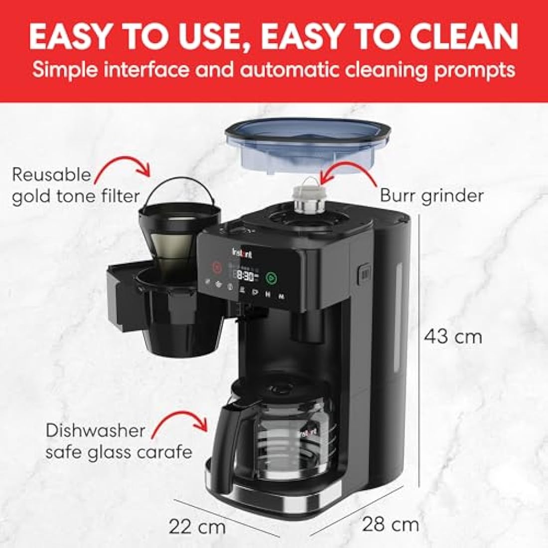 Bean to Cup Coffee Maker | Programmable Burr Grinder