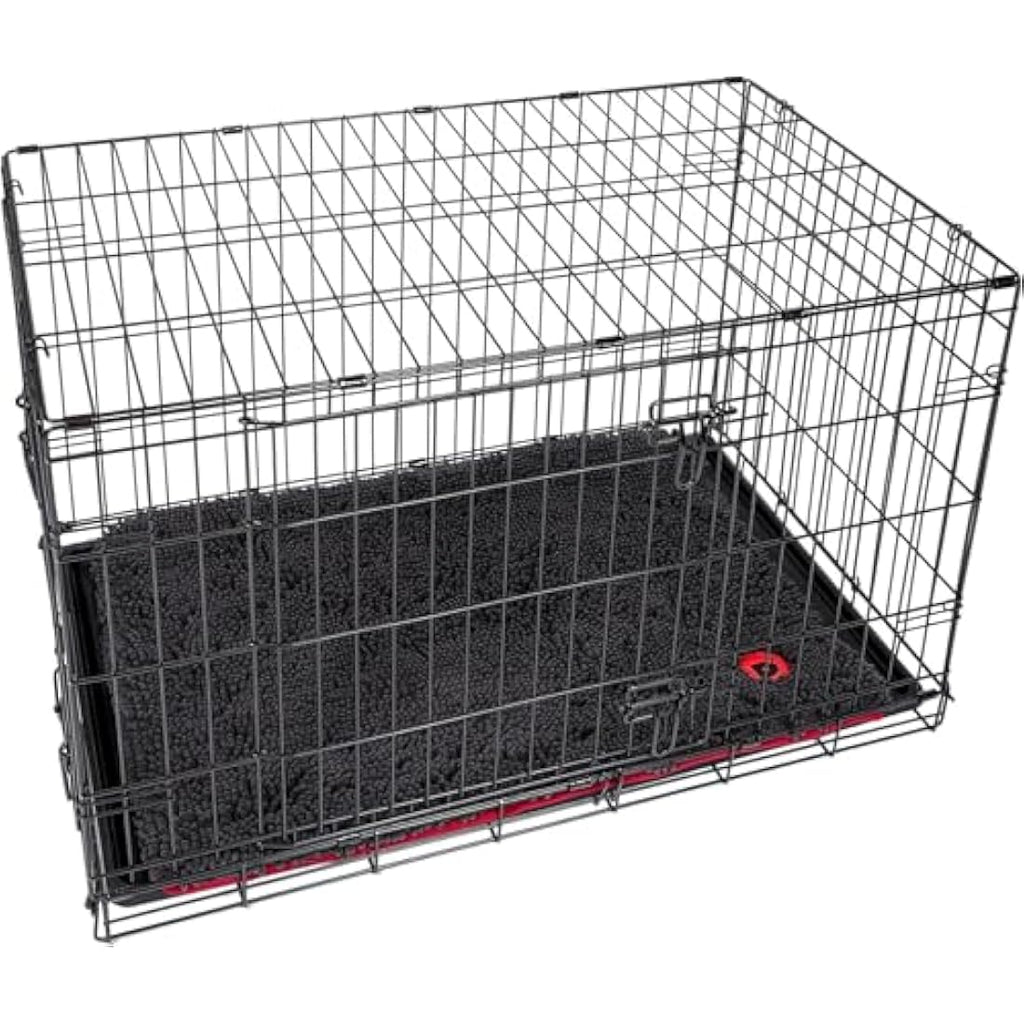 Petface Memory Foam Microfibre Dog Crate Mat – Washable, Black, XL