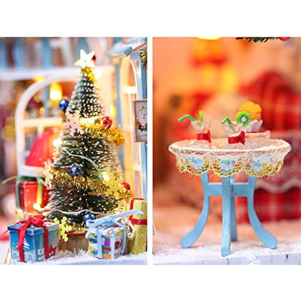 GuDoQi DIY Miniature Dollhouse Kit - Wooden Model with LED Light & Music