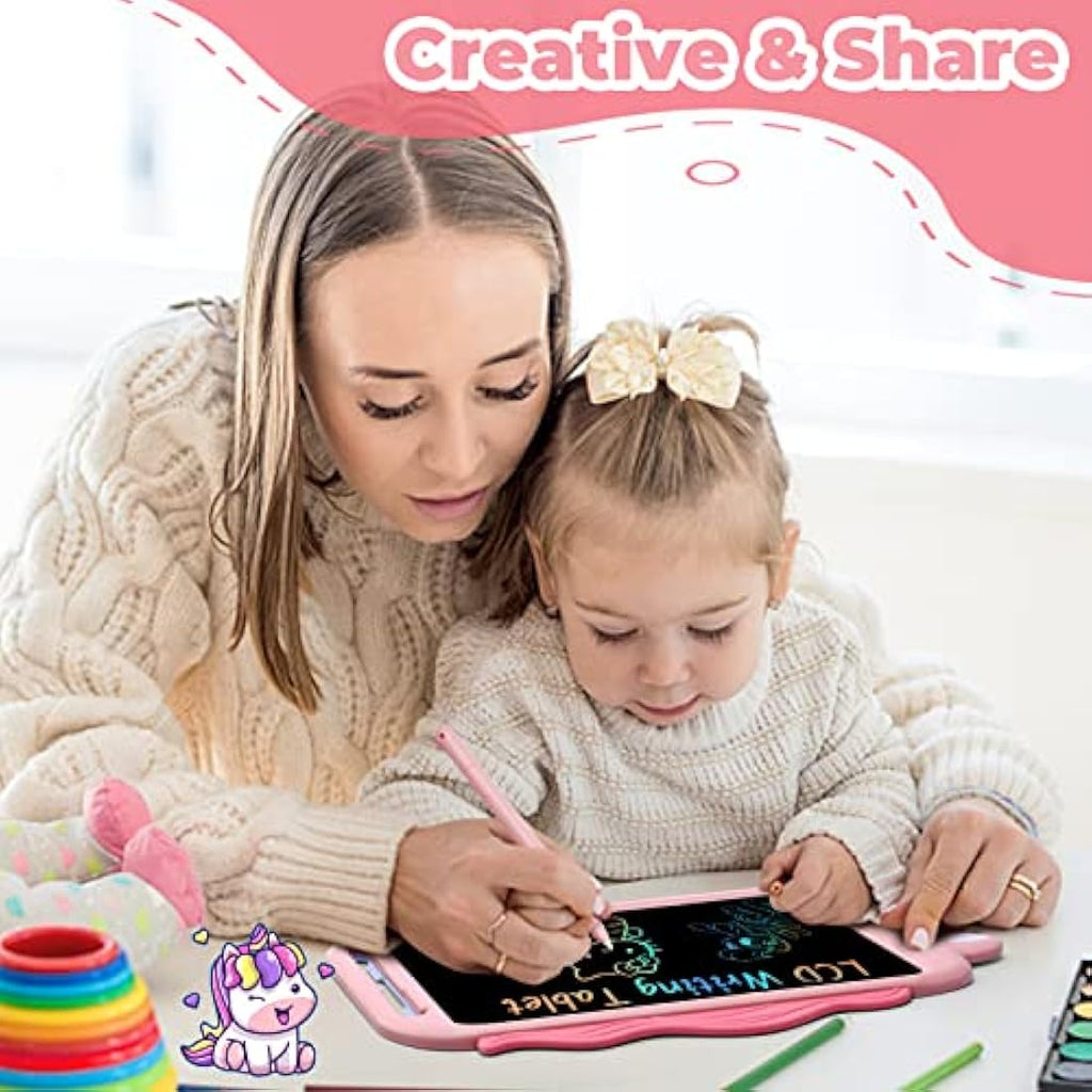 NOBES 10-inch LCD Writing Tablet – Pink Unicorn Educational Drawing Pad