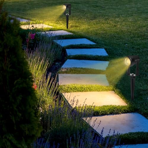 Totofac 12V LED Garden Spike Lights – 4-Pack IP65 Waterproof Spotlights