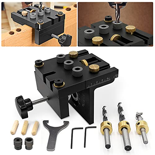 GJCrafts 3-in-1 Woodworking Doweling Jig Kit | 6/8/10/15mm Pocket Hole Tool