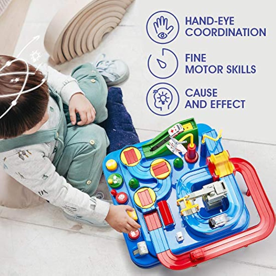 hahaland Kids Car Race Track – Large Montessori Educational Toy Playset