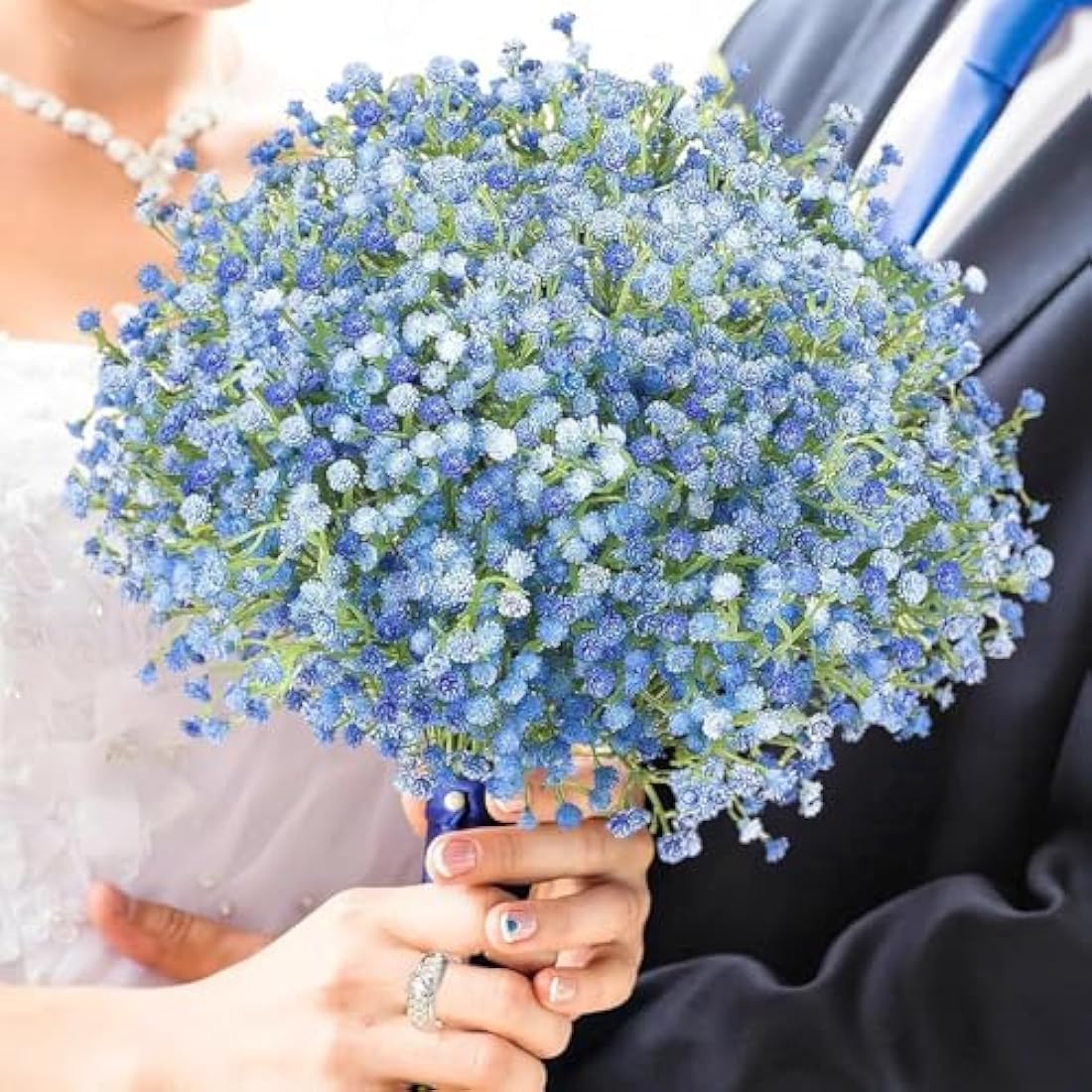Jolof Store Blue Artificial Baby Breath Flowers - 10Pcs Fake Gypsophila