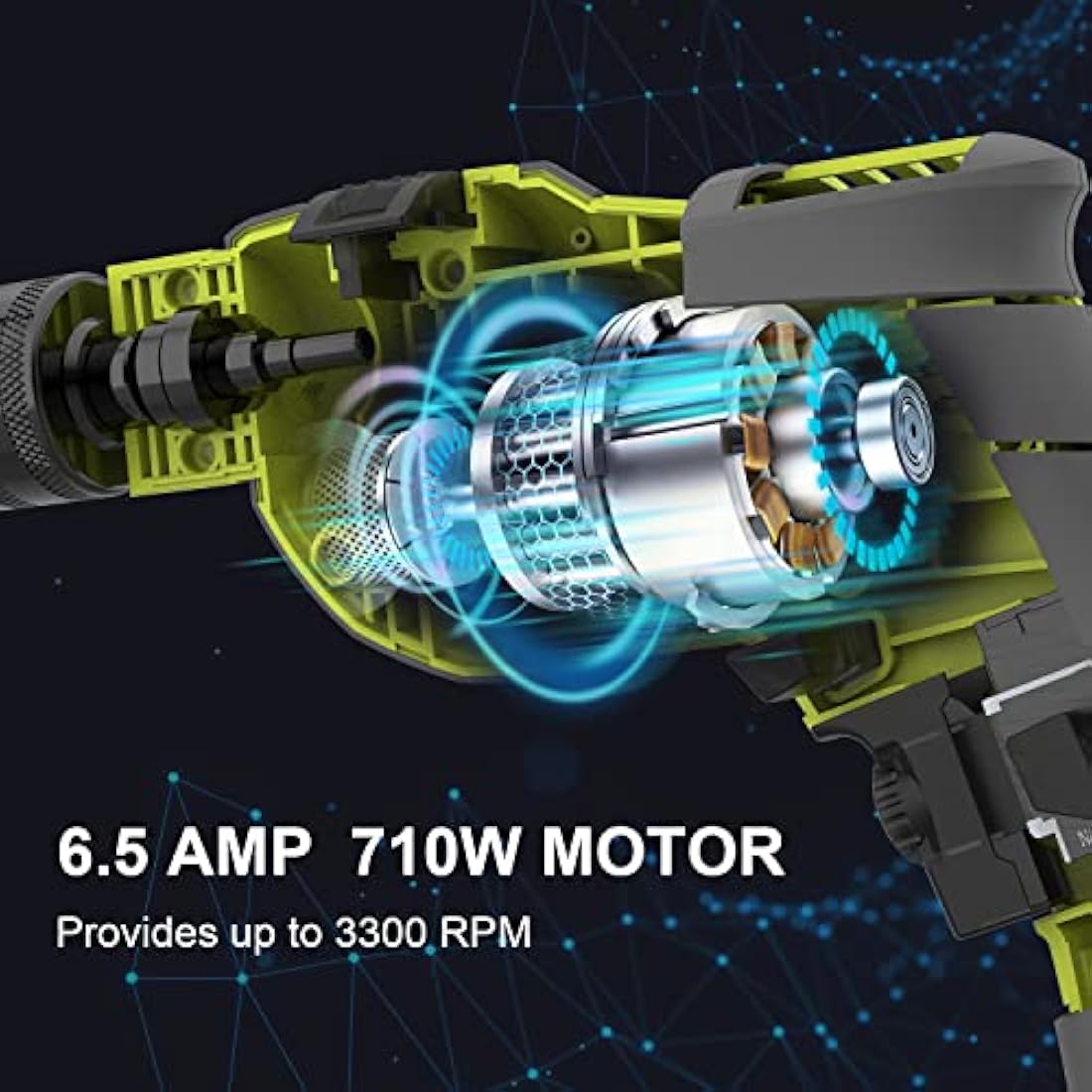 DEWINNER 710W Corded Hammer Drill | 13mm Metal Chuck & 102pc Accessory Kit