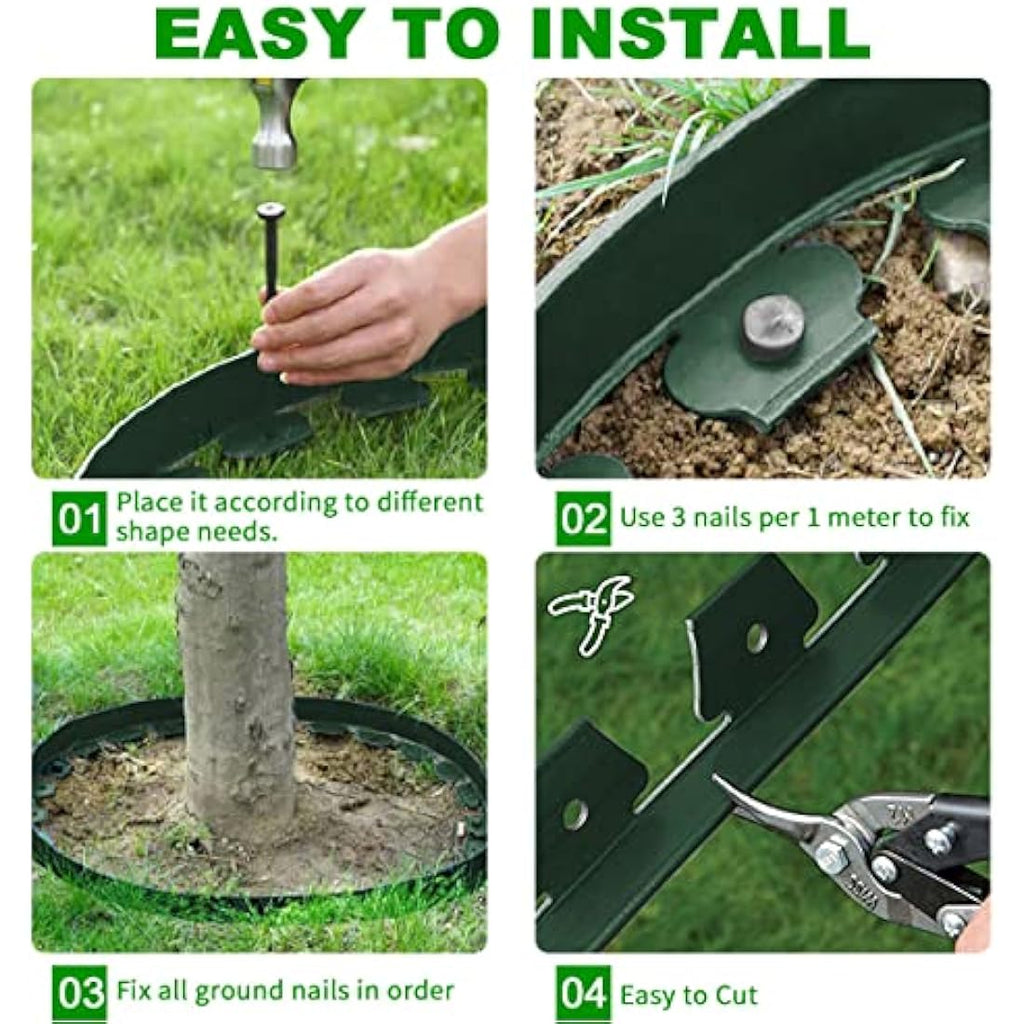 Jolof Store Flexible Garden Edging - 10m x 10cm Plastic Landscape Border