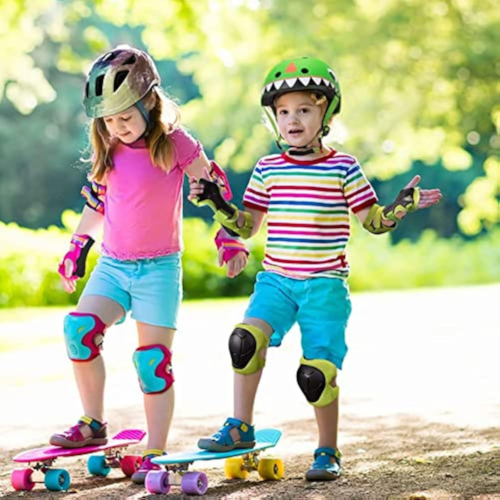 Jolof Store Kids Dinosaur Helmet Set | 7-Piece Multi-Sport Safety Gear