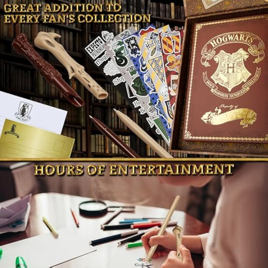 Harry Potter Stationery Gift Set – Hogwarts Keepsake Box with Wand Pens