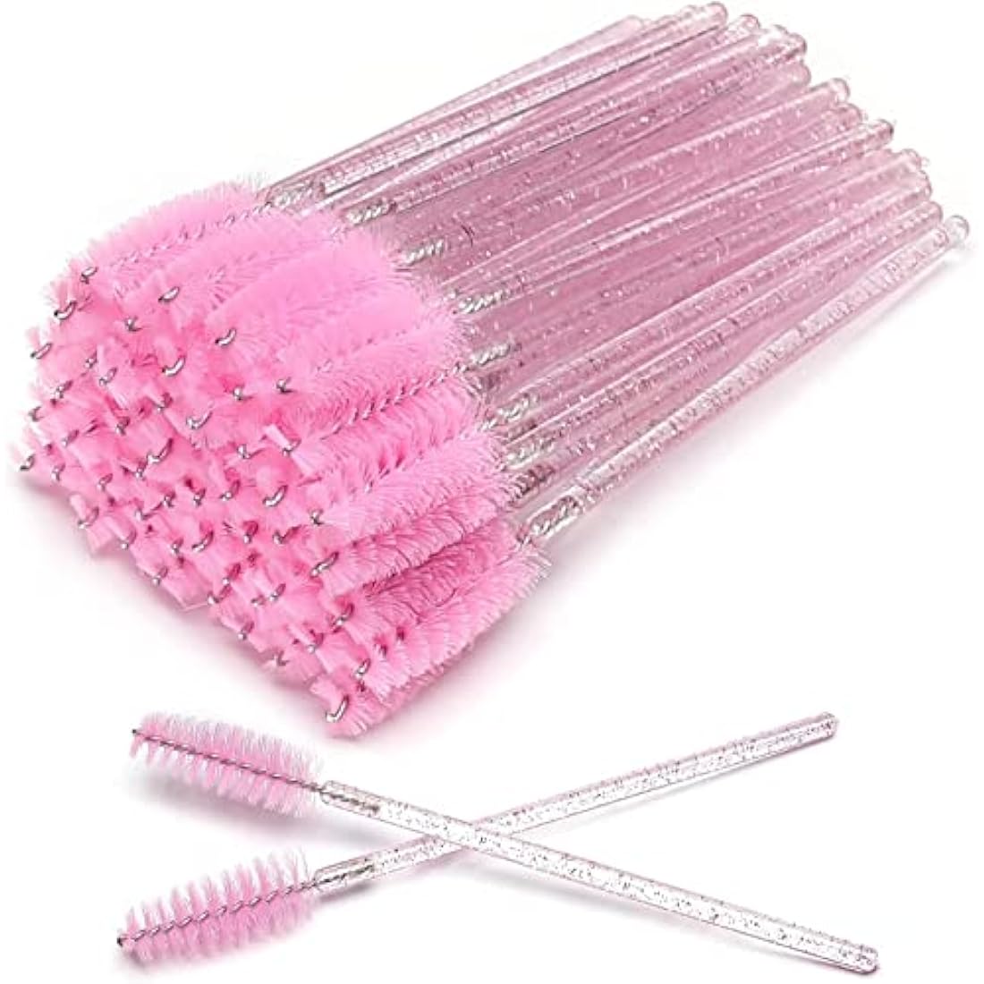 Disposable Mascara Wands | 100PC Crystal Pink Eyelash Brushes