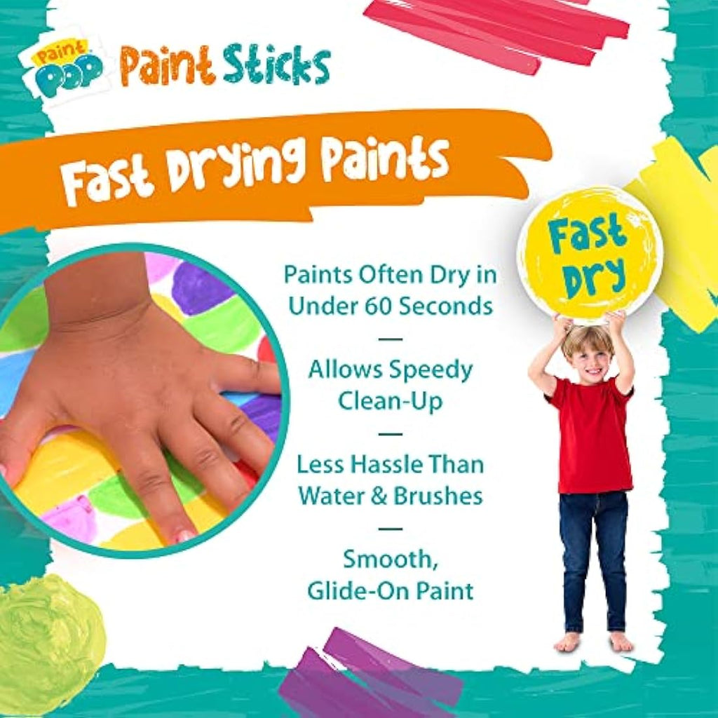 Paint Pop Mess-Free Paint Sticks for Kids - 20 Pack with Storage Tub