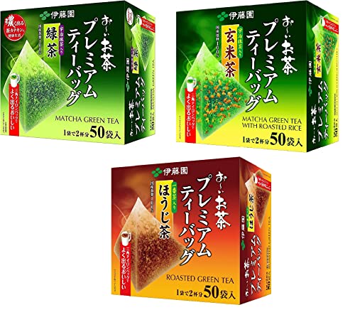Ito En Ocha Japanese Green Tea Set - Matcha, Genmaicha, Hojicha - 150 Bags