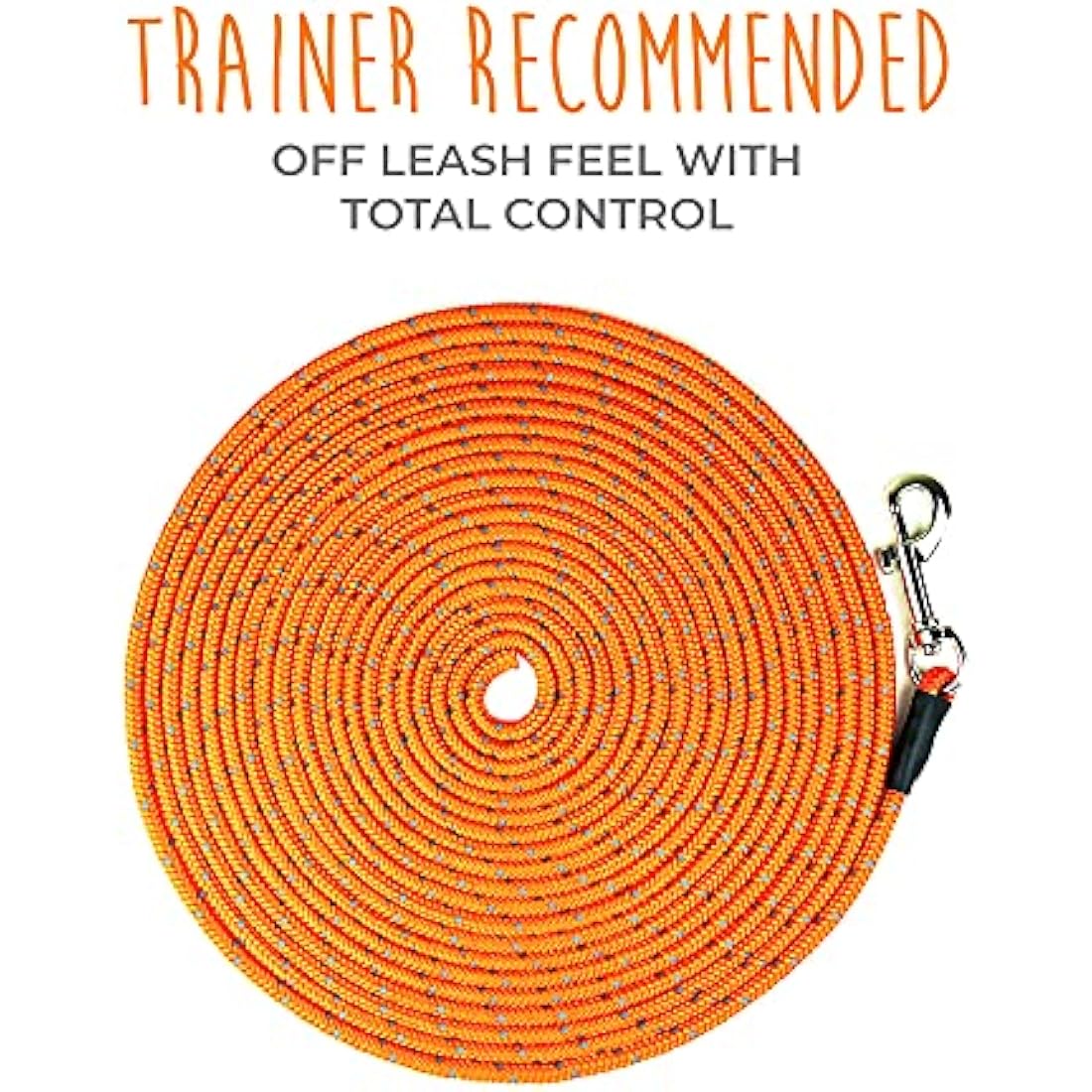 Mighty Paw 30ft Dog Training Lead – Reflective Climbers' Rope (Orange)