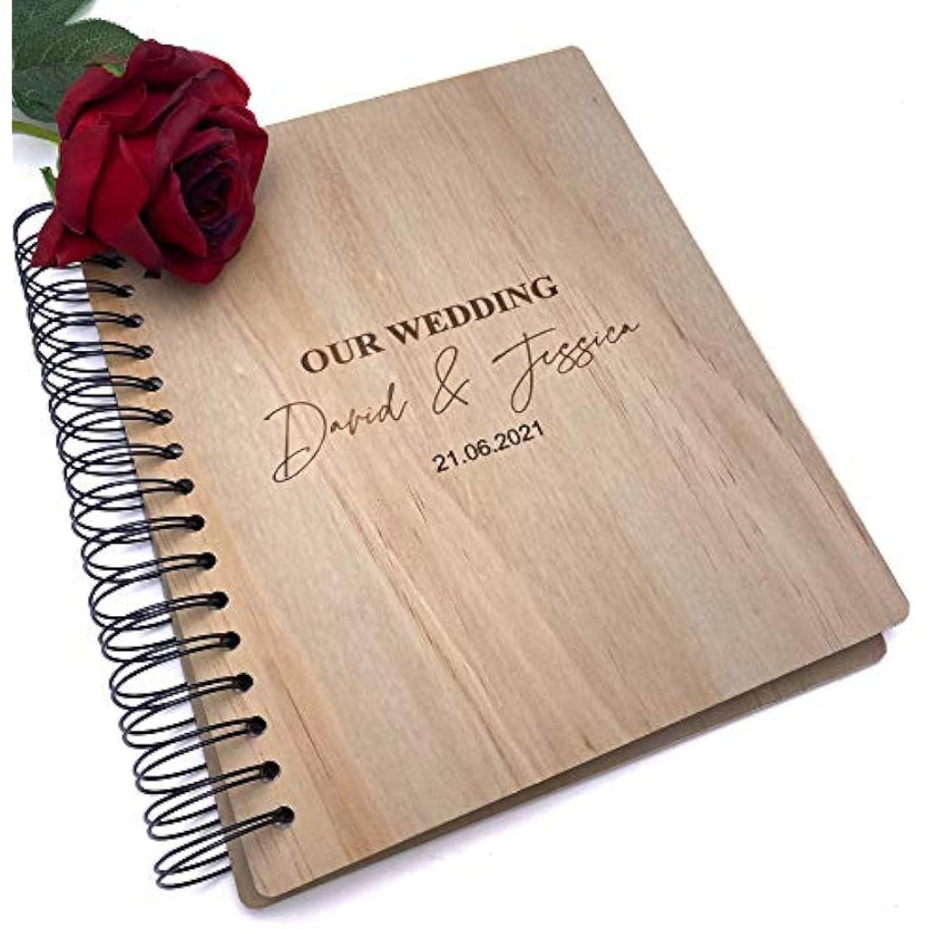Personalised Wedding Photo Album |  Engraved Wooden Gift