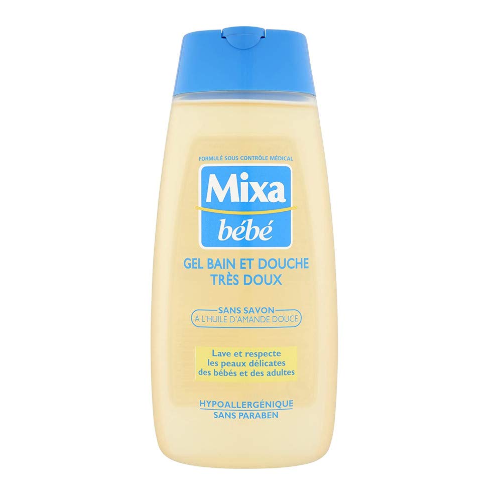 Mixa Bébé Gel Bain et Douche Très Doux - Nettoyant Peau Sensible - 200ml