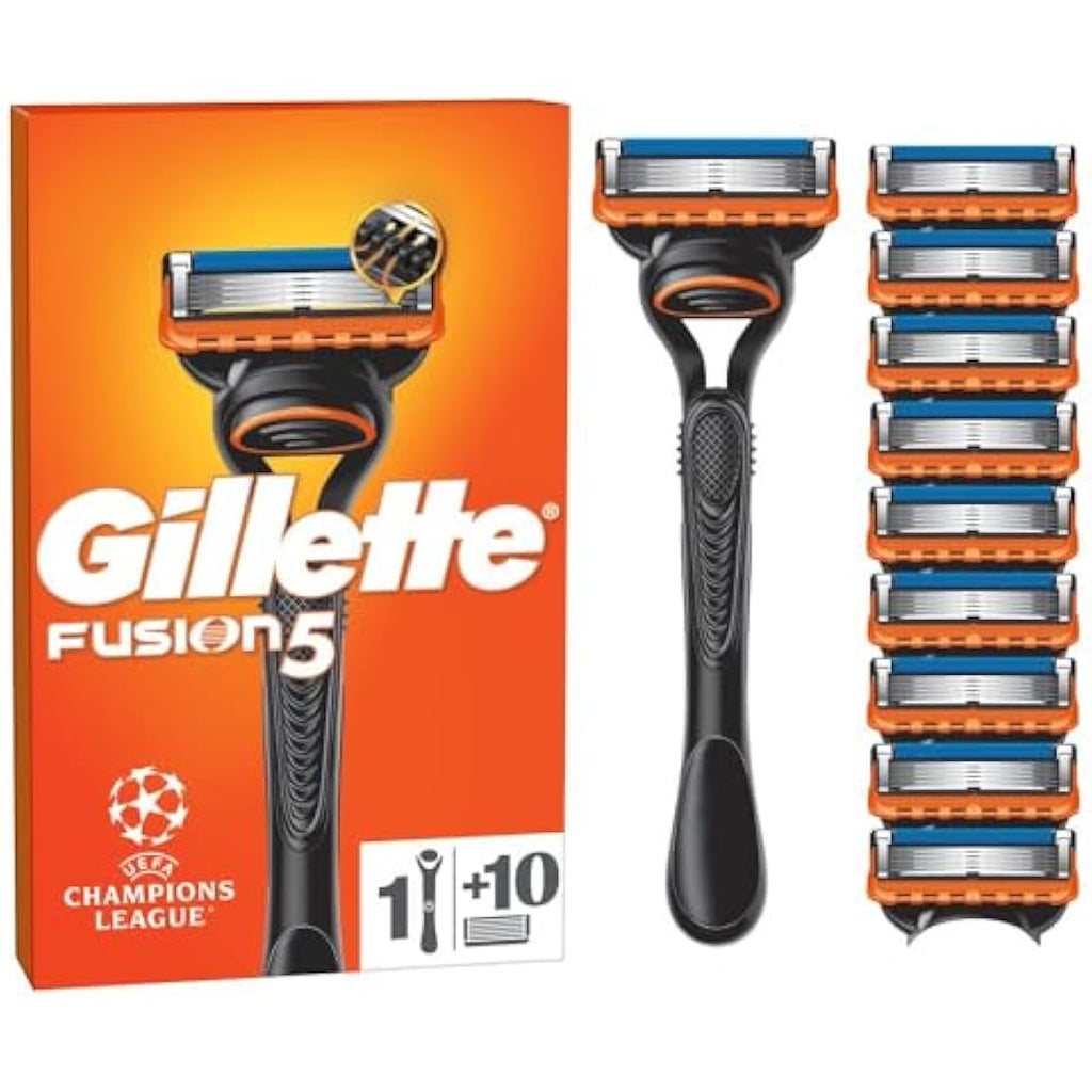 Gillette Fusion5 Men's Razor with 10 Anti-Friction Blade Refills