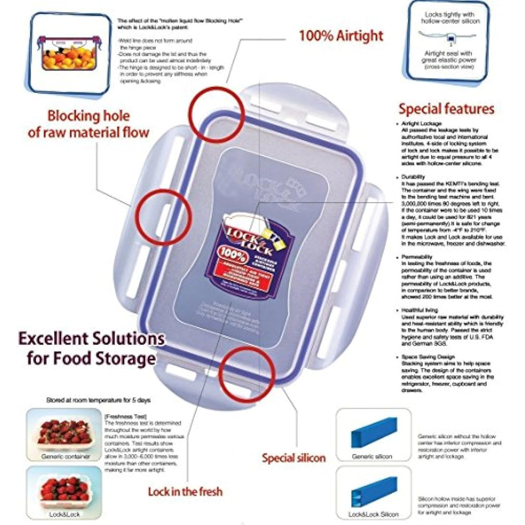 LocknLock 8L Airtight Food Storage Container with Freshness Tray